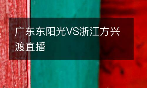 廣東東陽光VS浙江方興渡直播