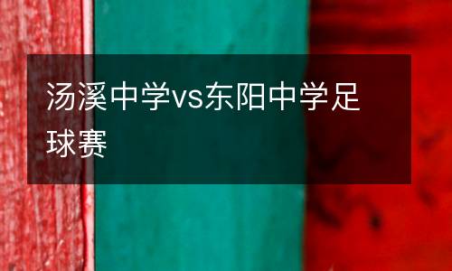 湯溪中學(xué)vs東陽(yáng)中學(xué)足球賽